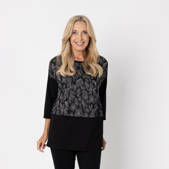 VANESSA STYLE Damen-Shirt schwarz/ grau 48/50 (4) - 113116700004 - 1 - 588px