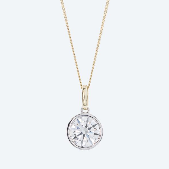 LG Solitäranhänger mit Kette 375 Gelbgold Brillant - 113128600000 - 1 - 588px