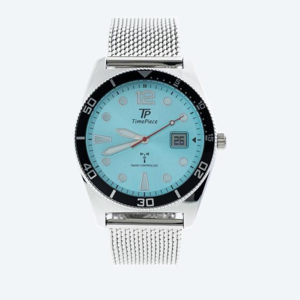 Time Piece Herren-Funkuhr, Milanaiseband, iceblau - 113150500000 - 1 - 588px