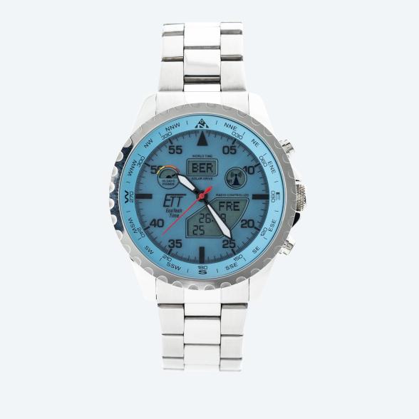 ETT Funk-Solar Herrenuhr "World Timer" iceblau - 113151600000 - 1 - 588px