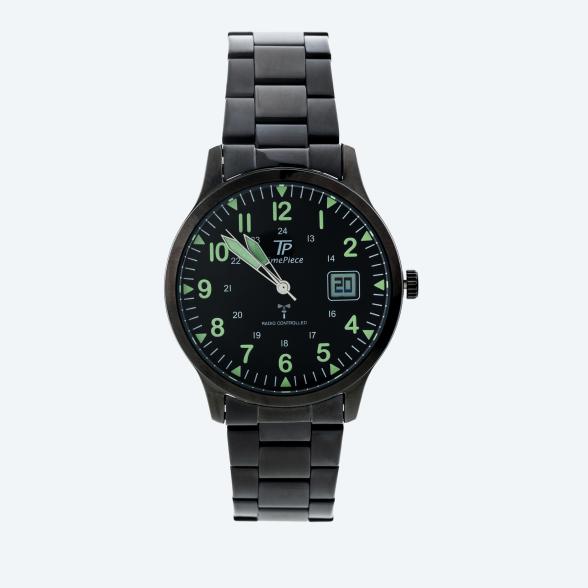 Time Piece Herren-Funkuhr, Edelstahlband, schwarz - 113152400000 - 1 - 588px