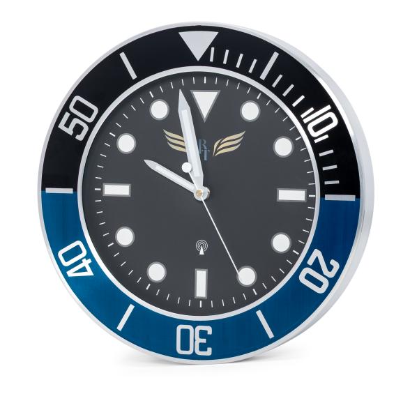 Royal Time Funkwanduhr silber-schwarz/blau - 113171500000 - 1 - 588px