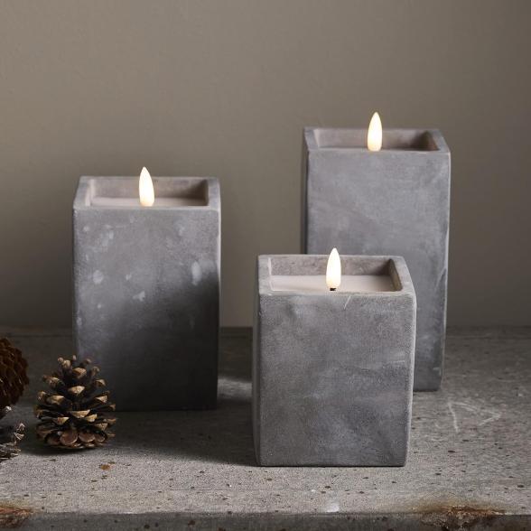 3 LED-Kerzen in Zementoptik - 113194300000 - 1 - 588px