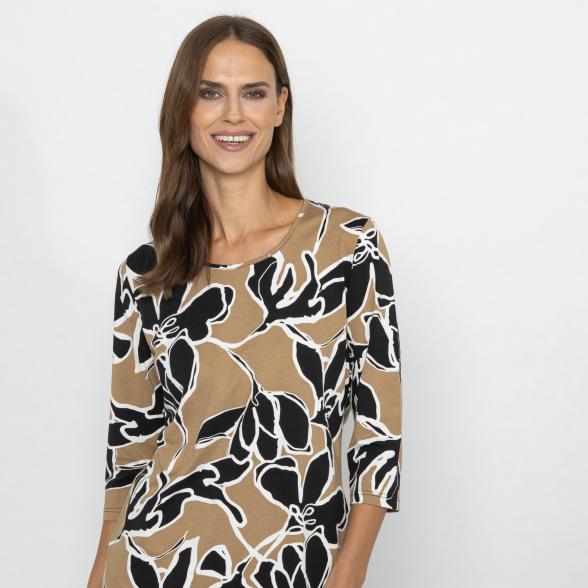 RÖSSLER SELECTION Damen Shirt taupe/schwarz/weiß 36 - 113203300001 - 1 - 588px