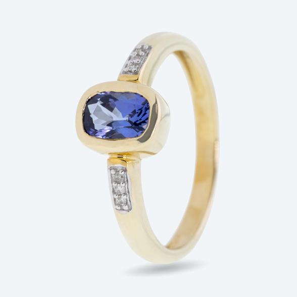 Ring 375 Gelbgold AAAA Tansanit 21 - 113208300006 - 1 - 588px