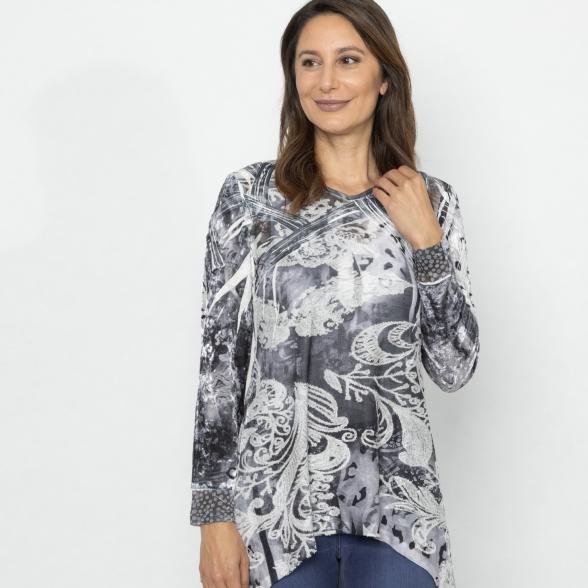 TRENDS by J. Leibfried Longshirt schwarz/ weiß 36/38 - 113219800001 - 1 - 588px