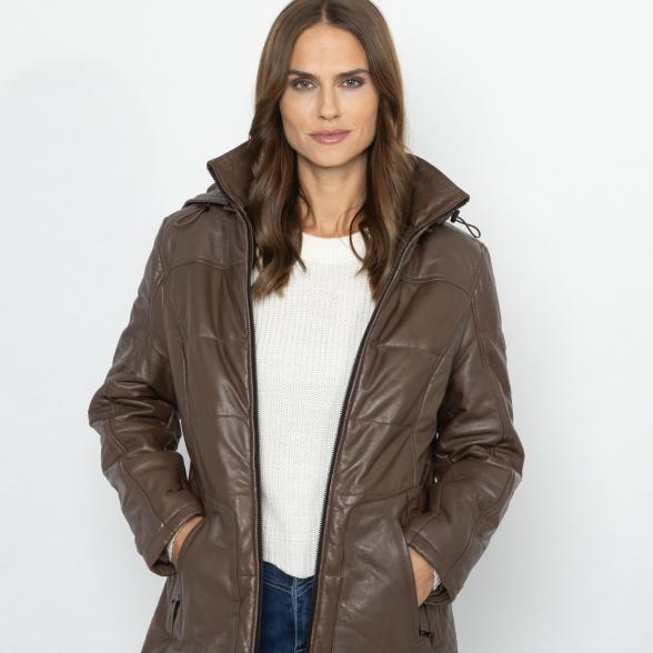 OTTO KERN Damen-Ledermantel 'Angela' dunkelbraun 38 - 113220700001 - 1 - 588px