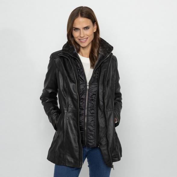 OTTO KERN Damen-Ledermantel 'Donna' schwarz 38 - 113221000001 - 1 - 588px