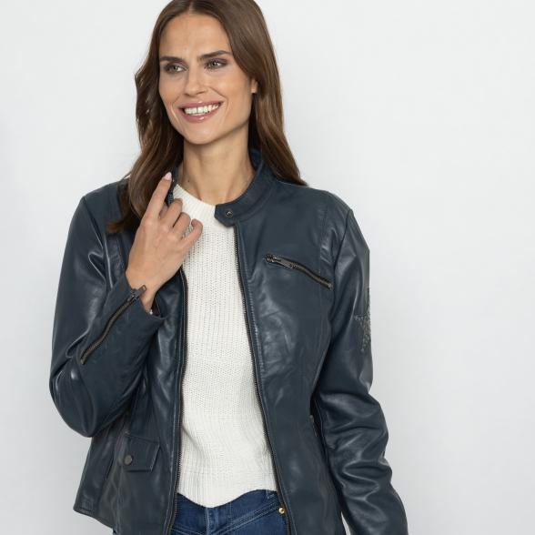 OTTO KERN Damen-Lederjacke 'Nella' nachtblau 38 - 113221600001 - 1 - 588px