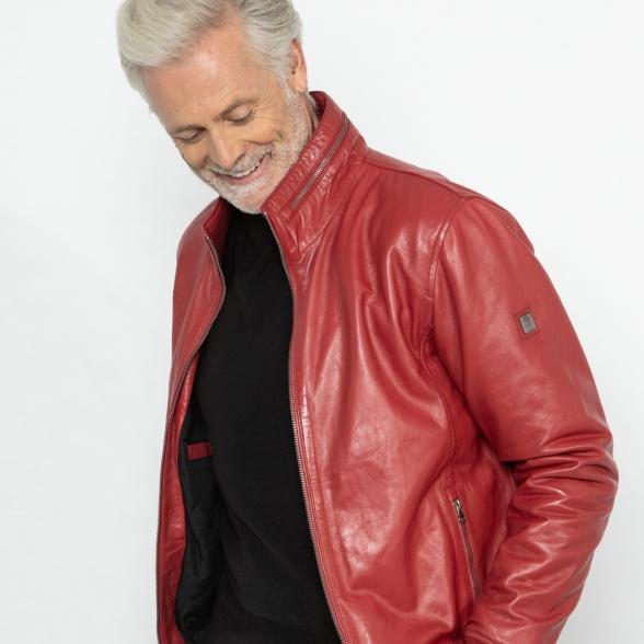OTTO KERN Herren-Lederjacke 'Tony' rot 50 - 113223600001 - 1 - 588px