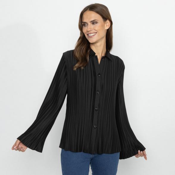 TRENDS by J. Leibfried Plissee-Bluse schwarz - 113230000000 - 1 - 588px