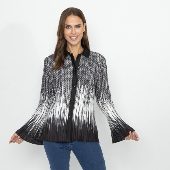 TRENDS by J. Leibfried Plissee-Bluse schwarz/weiß - 113230100000 - 1 - 588px