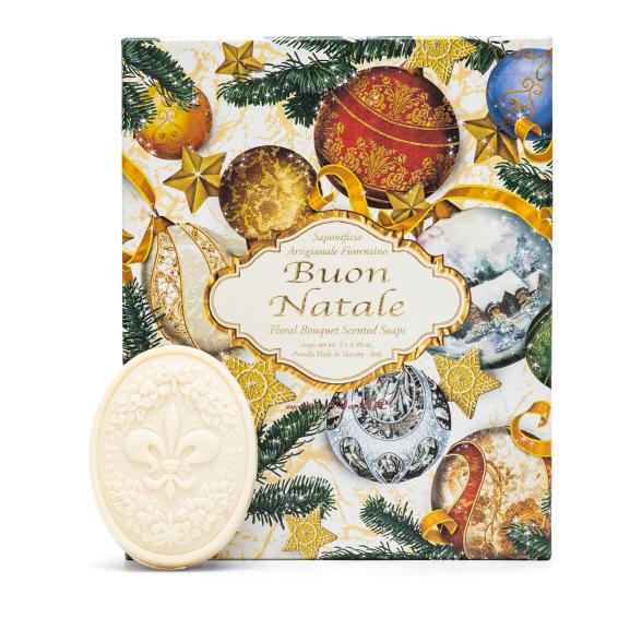 Hartseifen Set Buon Natale Weiße Blumen 4x125g - 113232600000 - 1 - 588px