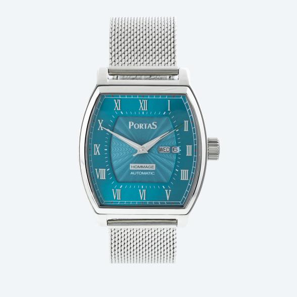 PortaS Herren-Automatikuhr "Kästner" silber-petrol - 113251600000 - 1 - 588px