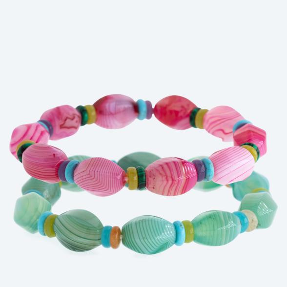 SET: 2x Armbänder Achat, Howlith, Quarz - 113264100000 - 1 - 588px