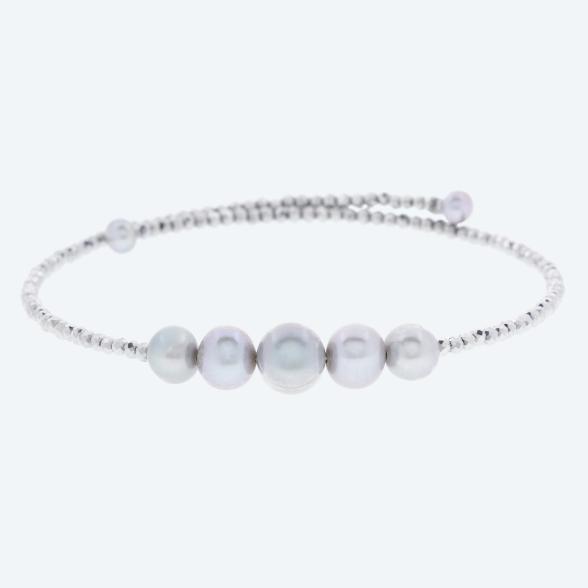 Armreif Süßwasserzuchtperle silberfarbig, Hämatit - 113280500000 - 1 - 588px