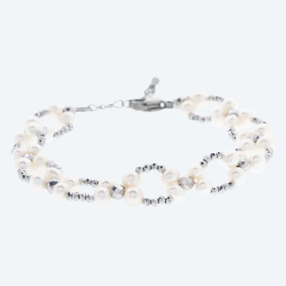 Armband Süßwasserzuchtperle weiß, Hämatit - 113280600000 - 1 - 588px