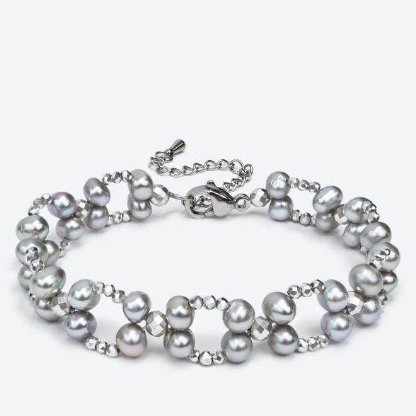 Armband Süßwasserzuchtperle silberfarbig, Hämatit - 113281000000 - 1 - 588px