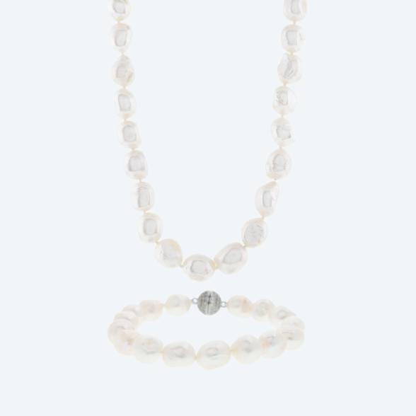 SET: Collier+Armband Süßwasserzuchtperlen weiß - 113281300000 - 1 - 588px