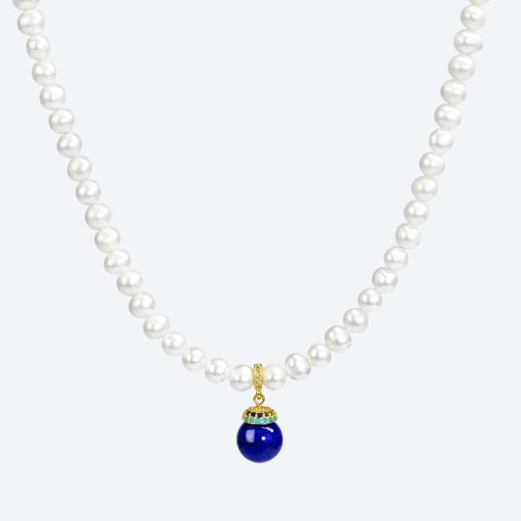 Collier mit Anhänger Lapis, SWZPerlen - 113281500000 - 1 - 588px