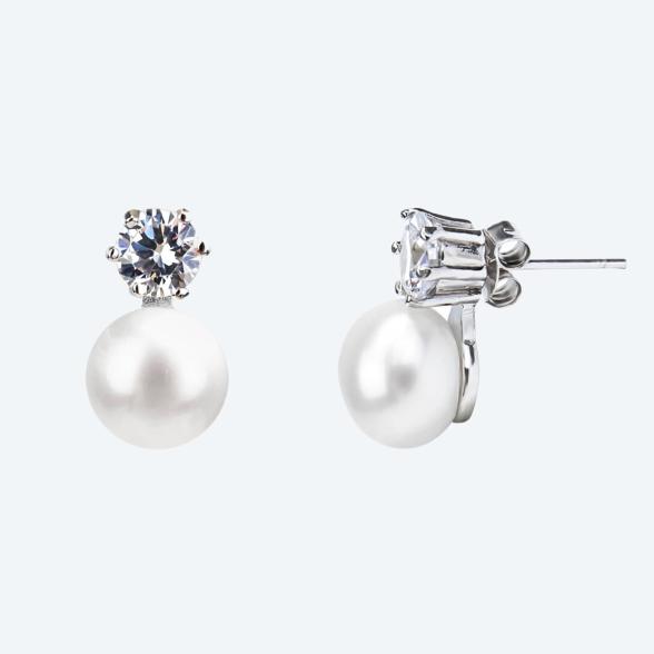 Ohrstecker 925 rhod. Süßwasserzuchtperle, Zirkonia - 113282800000 - 1 - 588px