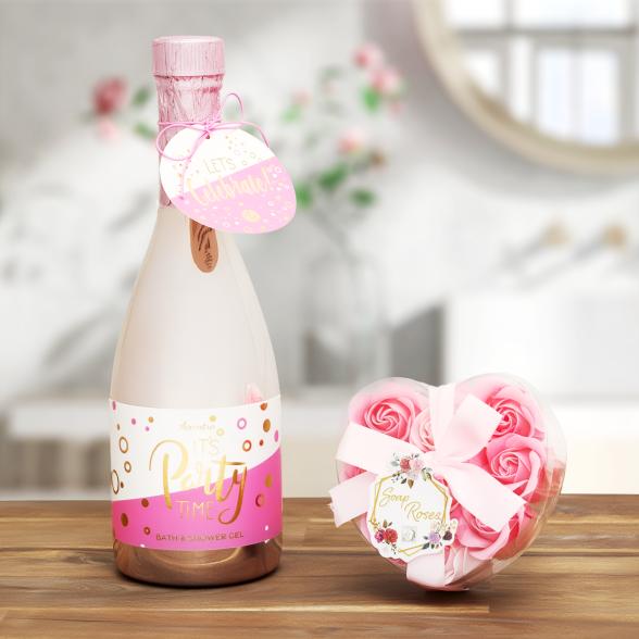 Set Duschgel in Sektflasche + Baderosenherzbox - 113313800000 - 1 - 588px