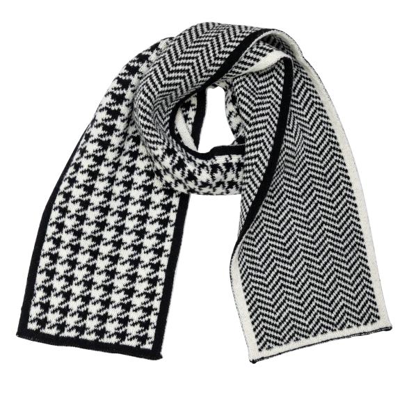 Schal mit Hahnentrittmuster schwarz - 113316000000 - 1 - 588px