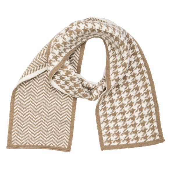 Schal mit Hahnentrittmuster beige - 113316100000 - 1 - 588px