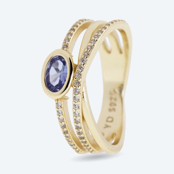 Ring 925 Silber vergoldet Tansanit 17 - 113332400001 - 1 - 588px