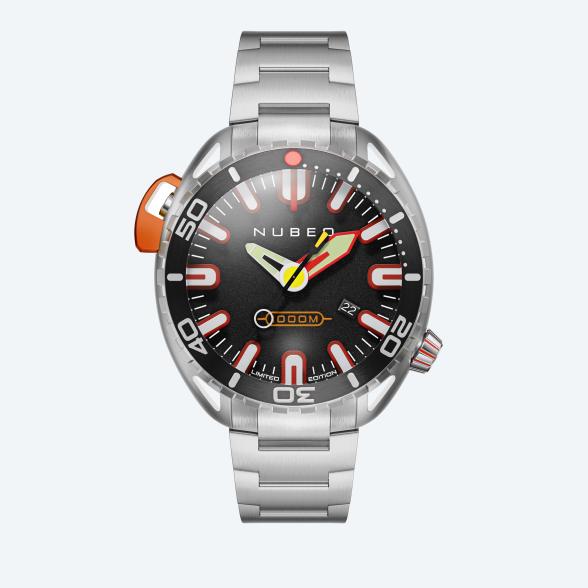 NUBEO Herrenuhr "Aluminaut Automatic" retro blau - 113373400000 - 1 - 588px