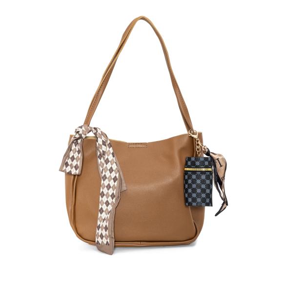 Handtasche mit Anhänger, camel - 113479000000 - 1 - 588px