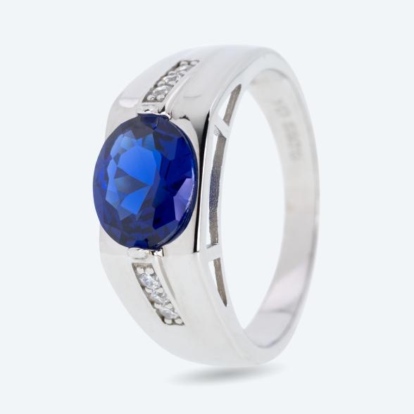 Ring 925 rhodiniert Zirkonia saphirblau 20 - 113483400001 - 1 - 588px