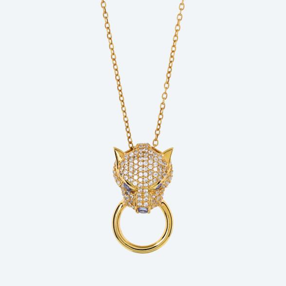 Anhänger mit Kette 925 vergoldet Tansanit, Zirkon - 113484400000 - 1 - 588px