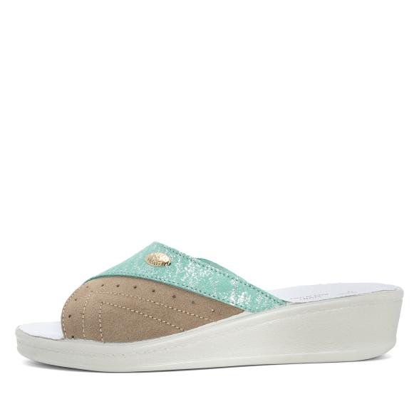 SANITAL LIGHT Damenpantolette beige/türkis 35 - 113491400001 - 1 - 588px