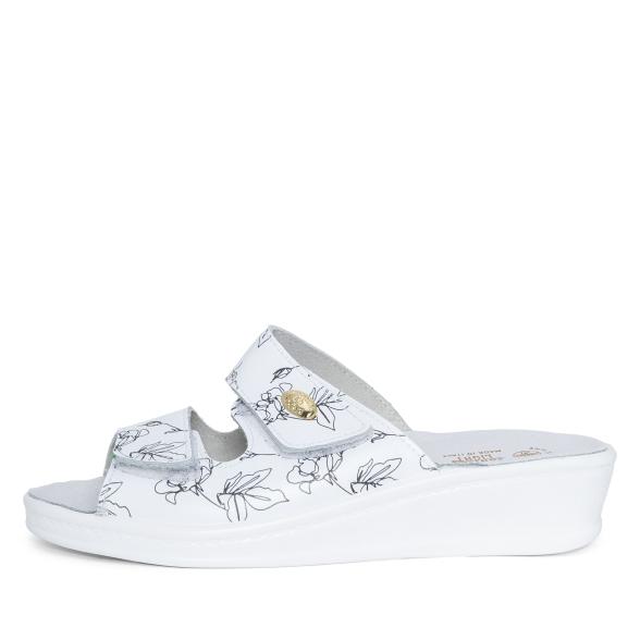 SANITAL LIGHT Damenpantolette weiß mit Blumen 35 - 113493400001 - 1 - 588px