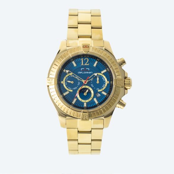 deLorean Herren-Automatikuhr "Fangio" blau-gold - 113504000000 - 1 - 588px