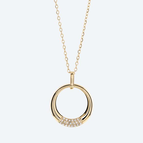 Anhänger Titan vergold. Zirkonia + Kette Edelstahl - 113548200000 - 1 - 588px