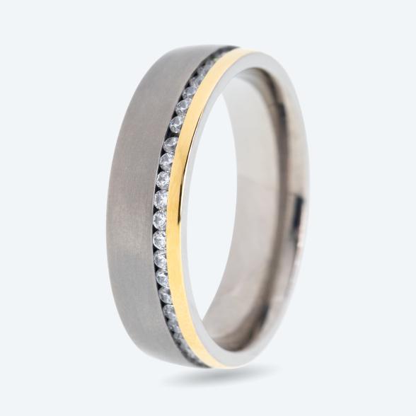 Ring Titan bicolor Zirkonia 18 - 113548300001 - 1 - 588px