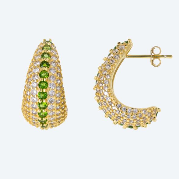 Creolen 925 Silber vergoldet Chromdiopsid - 113564200000 - 1 - 588px