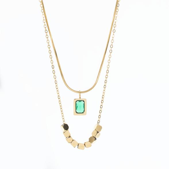 Doppel-Collier Edelstahl vergoldet Zirkonia - 113576000000 - 1 - 588px