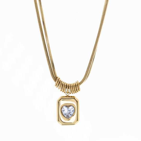 Collier+Herzanhänger Edelstahl vergoldet Zirkonia - 113576400000 - 1 - 588px