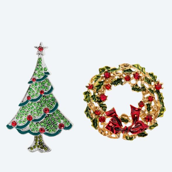 SET: 2-teilig Weihnachtsbroschen - 113596300000 - 1 - 588px