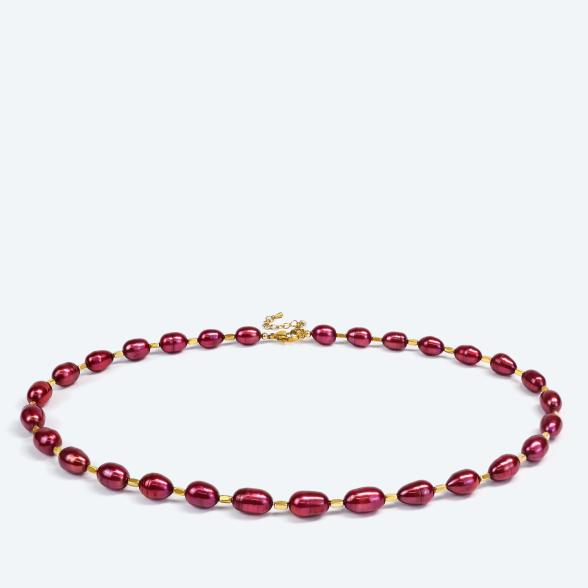 Collier Süsswasserzuchtperlen bordeauxrot - 113618100000 - 1 - 588px