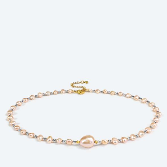 Collier Süsswasserzuchtperlen aprikofarbig - 113618200000 - 1 - 588px