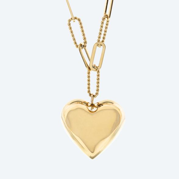 Kette mit Herzanhänger Edelstahl vergoldet - 113631900000 - 1 - 588px