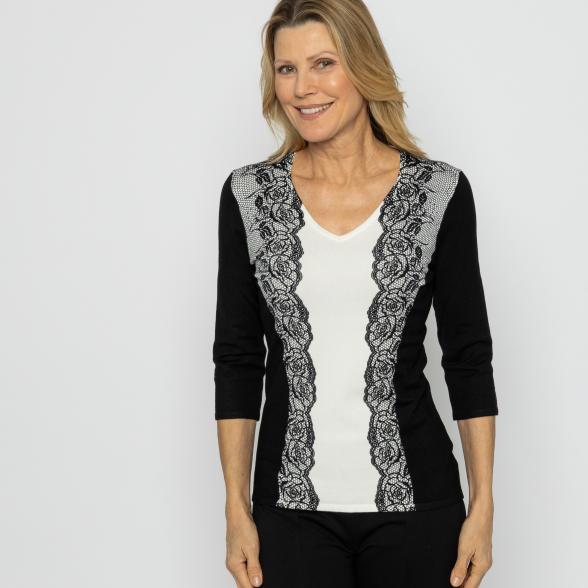 MILANO Design Damen-Pullover schwarz/weiß 36/38 - 113634300001 - 1 - 588px