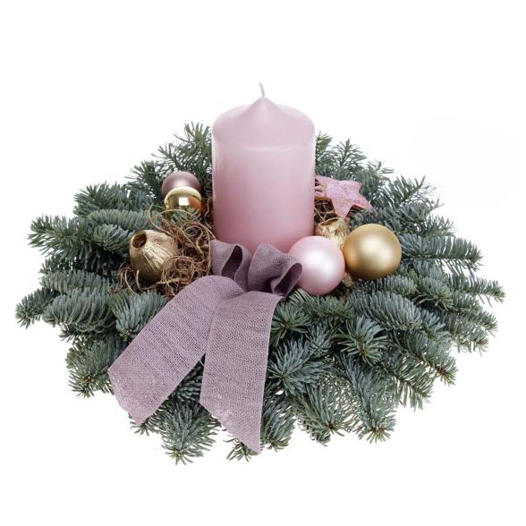 Nobilisgesteck mit Kerze rosa - 113644800000 - 1 - 588px