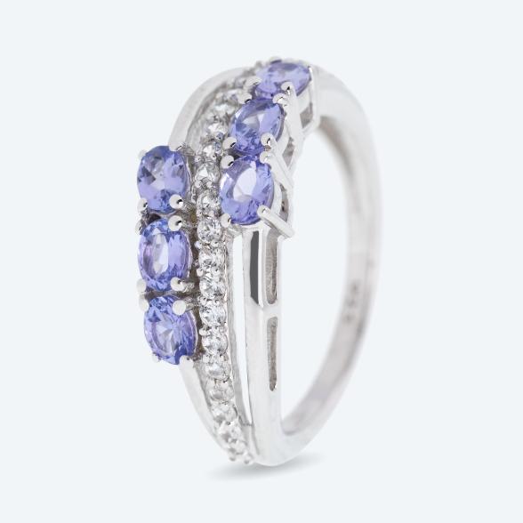 Ring 925 Sterling Silber rhodiniert Tansanit 17 - 113658700001 - 1 - 588px