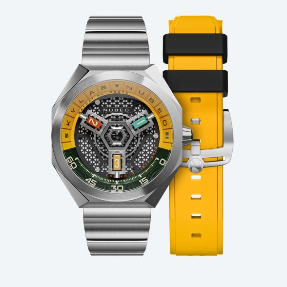 NUBEO Herrenuhr "Skylab Automatic" gelb-grün - 113659000000 - 1 - 588px