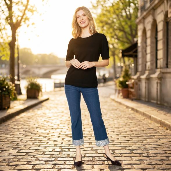 Zauberhose 'Miracle Shape' Turn Up Animal blau 32/34 - 113666700001 - 1 - 588px